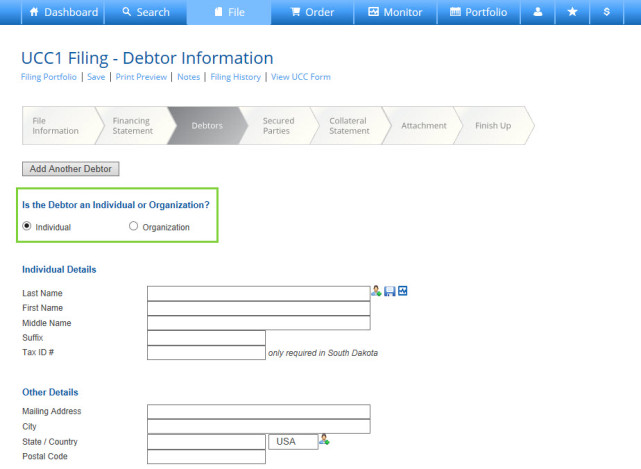 Debtor as Organization or Individual