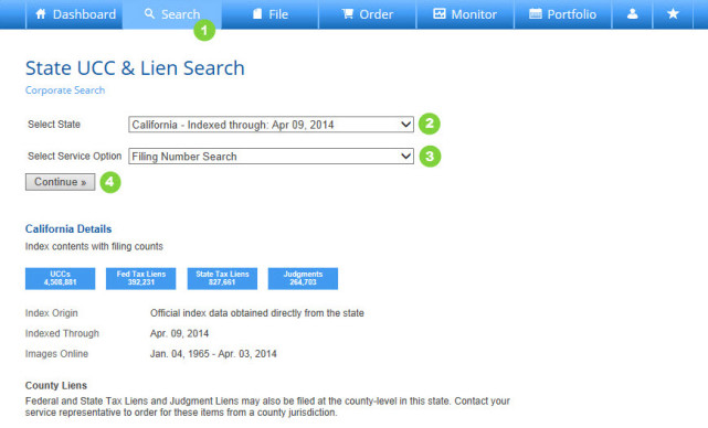 Perform Filing Number Search